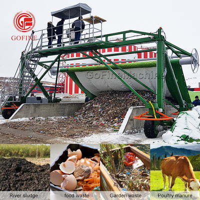 Linha de produção de fertilizantes orgânicos de resíduos alimentares com máquina de cobertura de reciclagem de compostagem