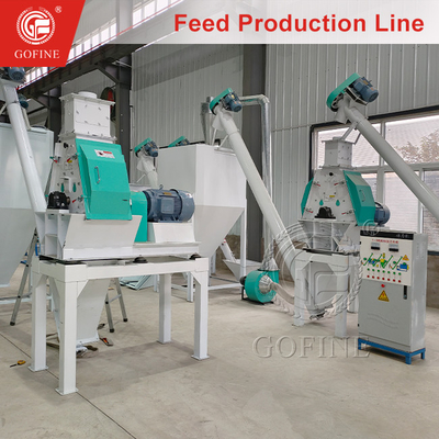 1 tonelada/h Linha de produção de pellets para alimentação animal multifuncional