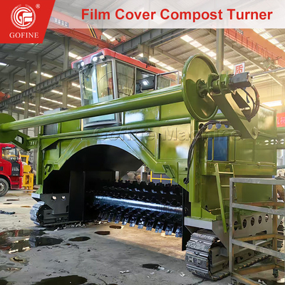 Turner de composto de fertilizantes orgânicos móveis com função de revestimento de filme de rolo